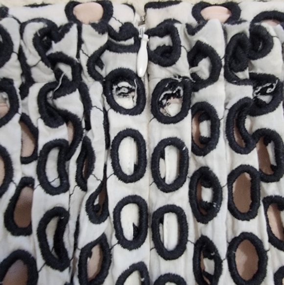 J. Crew Cotton Embroidered Open Polks dot Skirt over blush pink lining Size 6 - Picture 11 of 16